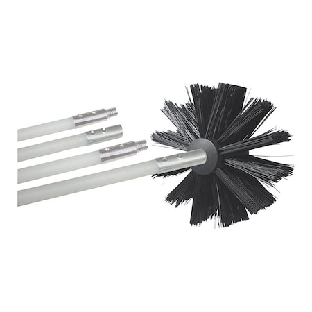 B & K Deflect-O 4 in. D Black/White Aluminum Duct Cleaning Kit DVBRUSH12K/6